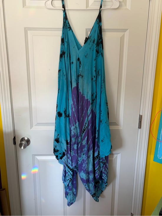 Angie Pants - Angie Turquoise/aqua, Black, purple Tie-Dye Romper